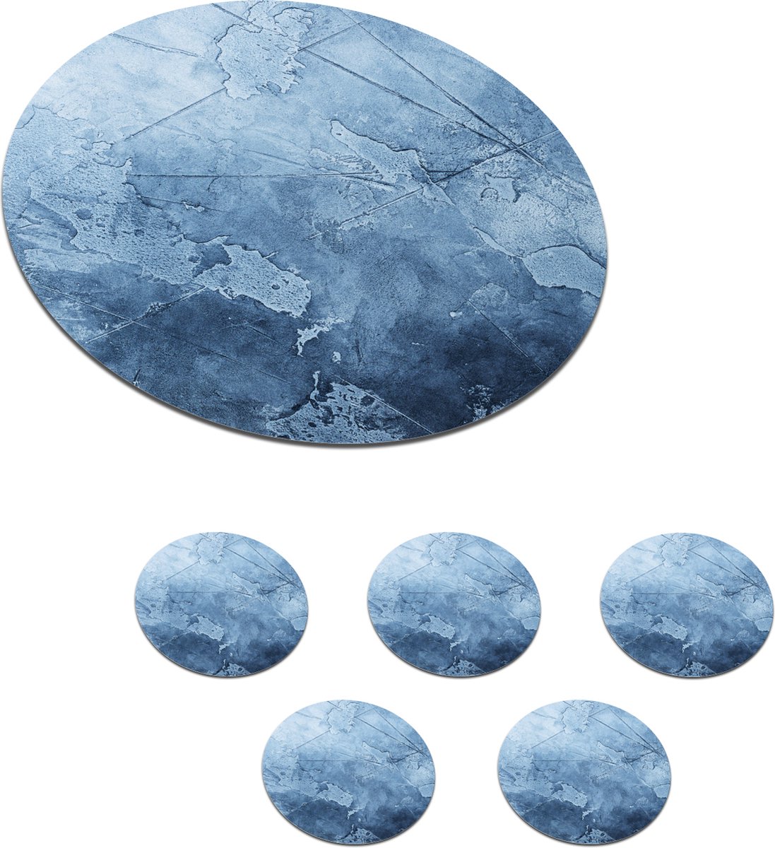 Onderzetters voor glazen - Rond - Leisteen - Stenen - Retro - 10x10 cm - Glasonderzetters - 6 stuks
