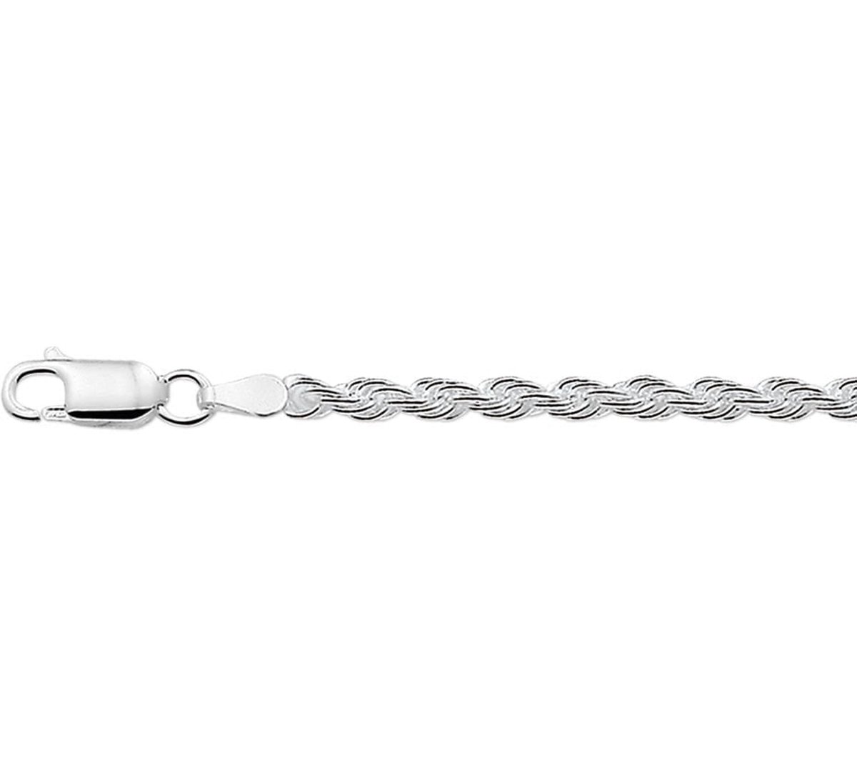 Zilver Gerhodineerde Collier koord 3 1329710 45 cm