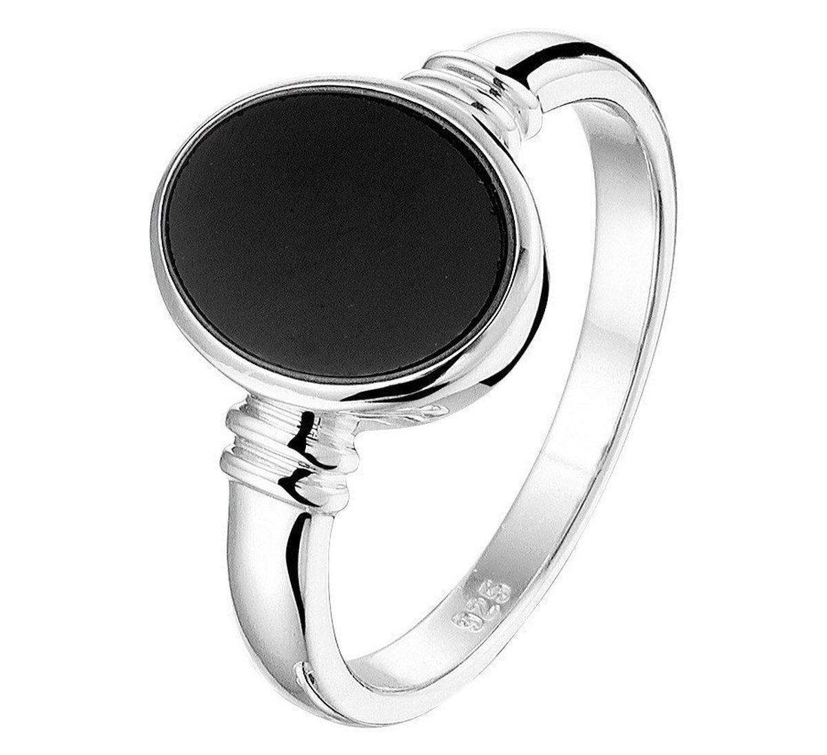 Zilver Gerhodineerde Ring onyx 1328742 16.00 mm (50)