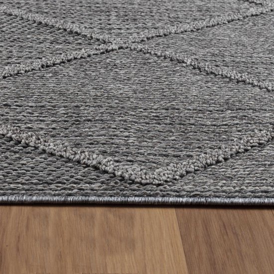 TAPIS TENEDO INDOOR & OUTDOOR GRIS À CARREAUX
