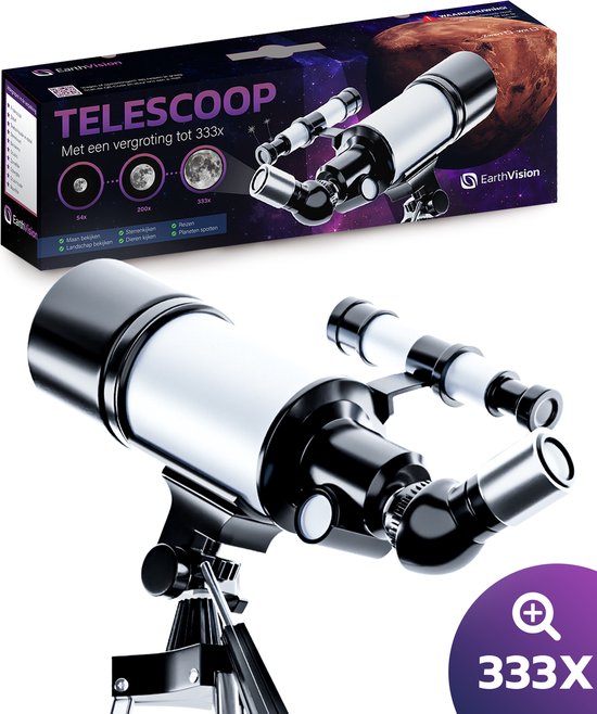 Telescoop - Sterrenkijker - Astronomie - Nachtkijker - Sterrenkunde - Waterproof - Geschikt voor volwassenen en kinderen - 333x Vergroting - Wit