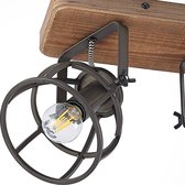 Lindby - plafondlamp hout - 3 lichts - metaal, hout - H: 20 cm - E14 - zwart, bruin
