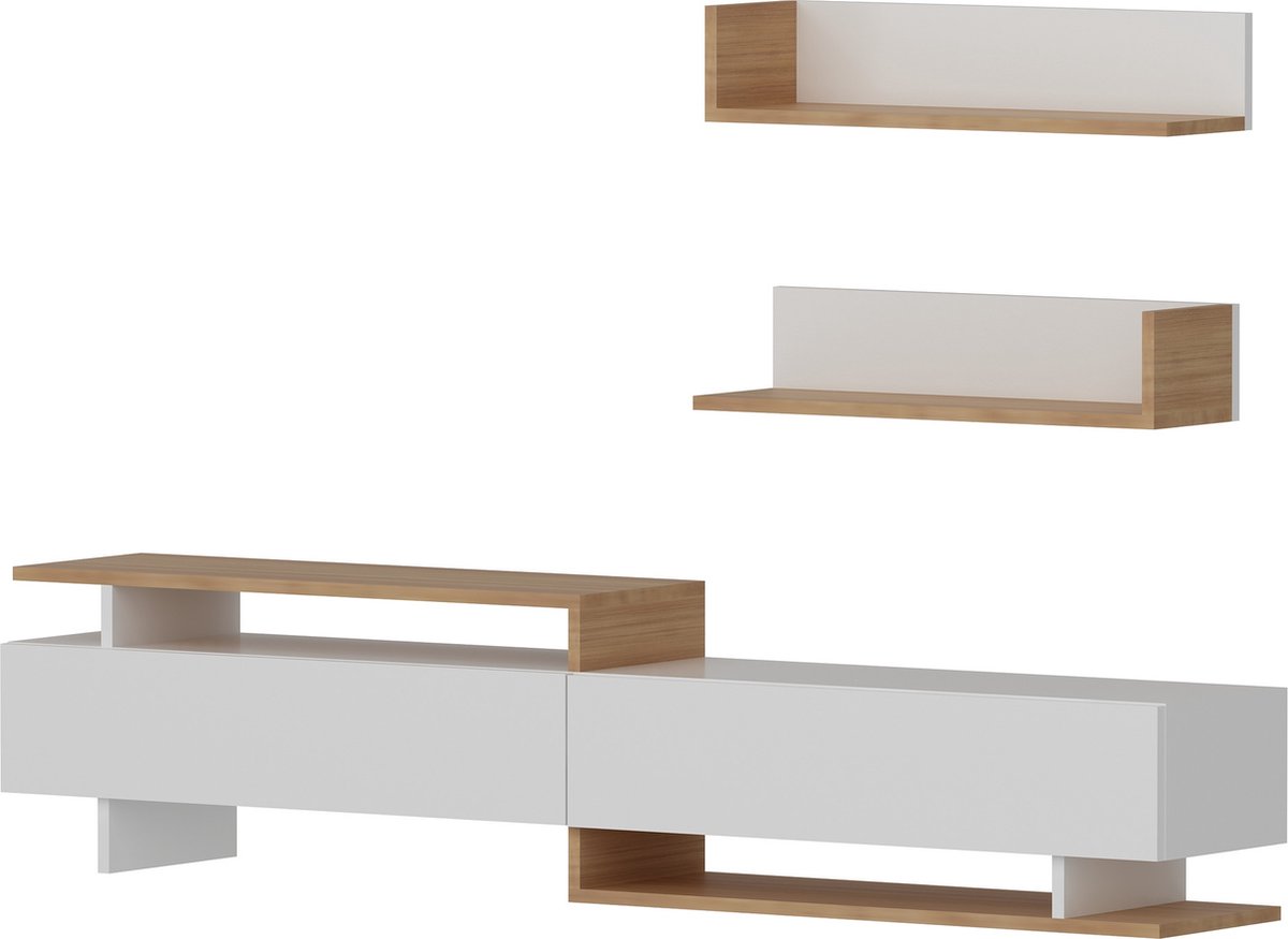 EUGAD 0085QJ Wandplank, boekenplank, hangplank, dvd-plank, cd-plank, plank, hout, 40 cm, zwart