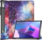 Tablet hoes geschikt voor Lenovo Tab P11 Pro 2nd Gen - Tri-fold hoes met auto/wake functie - 11.2 inch - Galaxy
