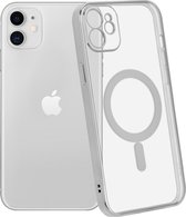 ShieldCase geschikt voor Apple iPhone 11 hoesje transparant Magneet metal coating - zilver