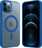 ShieldCase geschikt voor Apple iPhone 12 / 12 Pro Magneet hoesje transparant gekleurde rand - blauw