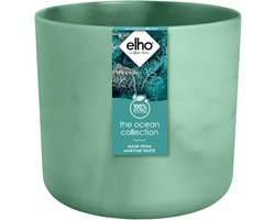 Elho The Ocean Collection Round 18 - Bloempot voor Binnen - Gemaakt met Zeeafval - Ø 18 x H 16.7 cm - Pacifisch groen