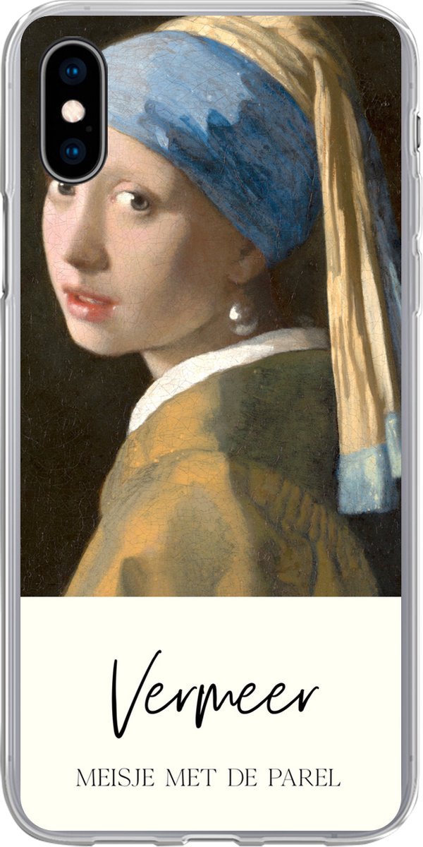 Telefoonhoesje Geschikt voor iPhone Xs hoesje - Meisje met de parel - Vermeer - Siliconen Telefoonhoesje Telefoonhoesje