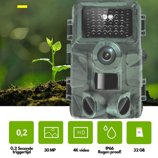 Strex Wildcamera Con WiFi E Notturna 36MP 4K Ultra HD – Impermeabile IP66, Con 32GB SD E Sensore PIR 25m