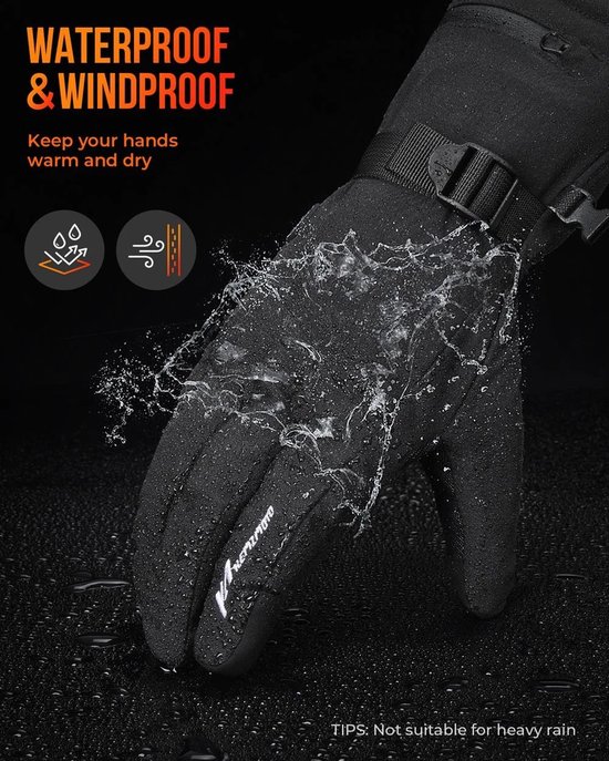 Mannen en Vrouwen Verwarmde Handschoenen, Oplaadbare Elektrische Skihandschoenen Lychee Instant Verwarmde Handwarmer Handschoenen, Waterdicht, met 7,4V 3000mAh Batterij * 2