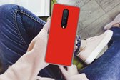 Geschikt voor OnePlus 8 hoesje - Rood - Kleur - Effen - Siliconen Telefoonhoesje
