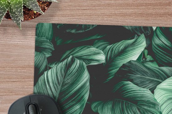 Muismat 27x18 cm - Mousepad Jungle - Bladeren - Tropisch - Planten - Natuur - Muismatten