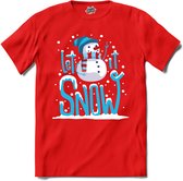 Let it snow - T-Shirt - Heren - Rood - Maat M