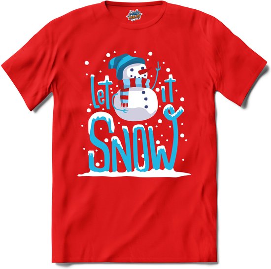 Let it snow - T-Shirt - Heren - Rood - Maat M
