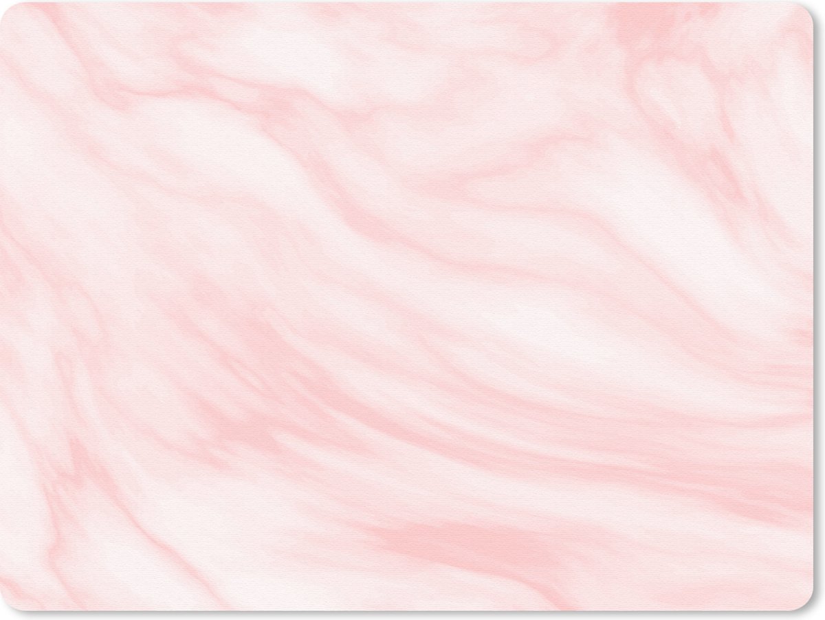 Muismat Groot - Marmer - Roze - Wit - Luxe - Marmerlook - 40x30 cm - Mousepad - Muismat
