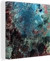 Photo satellite d'une toile bleue de Mexico City 90x90 cm - Tirage photo sur toile (Décoration murale salon / chambre)