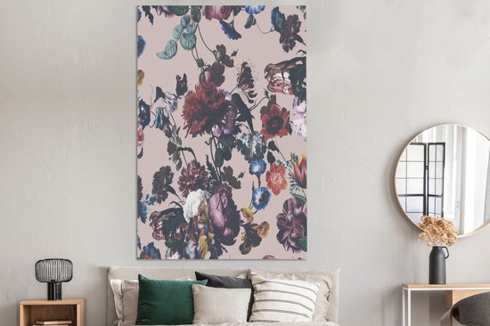 Peintures sur Toile - Fleurs - Motifs - Vintage - 120x180 cm - Décoration murale XXL