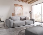 Big-sofa Lanzo XL microvezel grijs 270x130 cm met hocker
