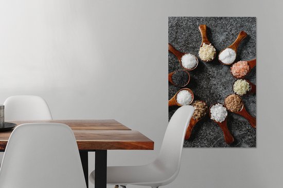 Impression sur Toile Cuillère - Herbes - Épices - Cuisine - Industriel - 40x60 cm - Décoration murale