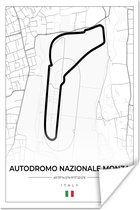 Poster Racing - F1 - Circuit - Italië - Autodromo Nazionale Monza - Wit - 20x30 cm
