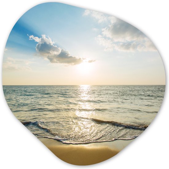 Décoration murale Organique - Décoration murale Plastique - Peinture Organique - Mer - Été - Plage - 60x60 cm - Forme Miroir Organique sur Plastique