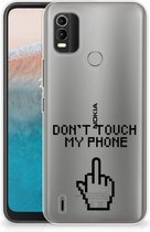 Leuk TPU Back Case Nokia C21 Plus Hoesje Finger Don't Touch My Phone