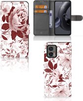 Bookcase Motorola Edge 30 Neo GSM Hoesje Watercolor Flowers