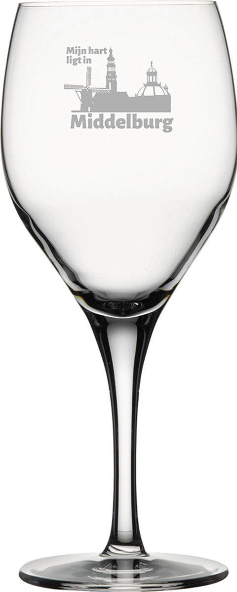 Gegraveerde witte wijnglas 34cl Middelburg