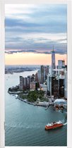 Deursticker Luchtfoto van New York - 80x215 cm - Deurposter