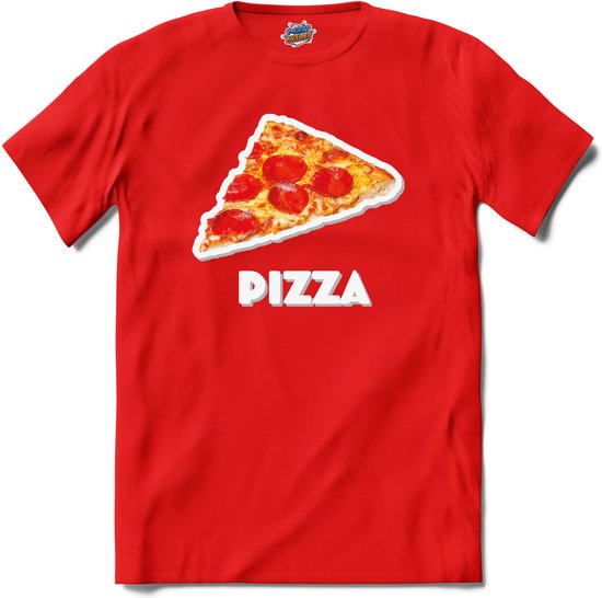 Pizza - grappig verjaardag kleding cadeau - eten teksten - T-Shirt - Heren - Rood - Maat S