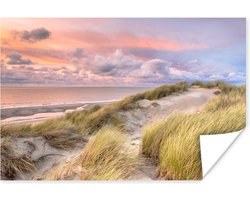 Poster Strand - Zee - Duin - Zonsondergang - 60x40 cm