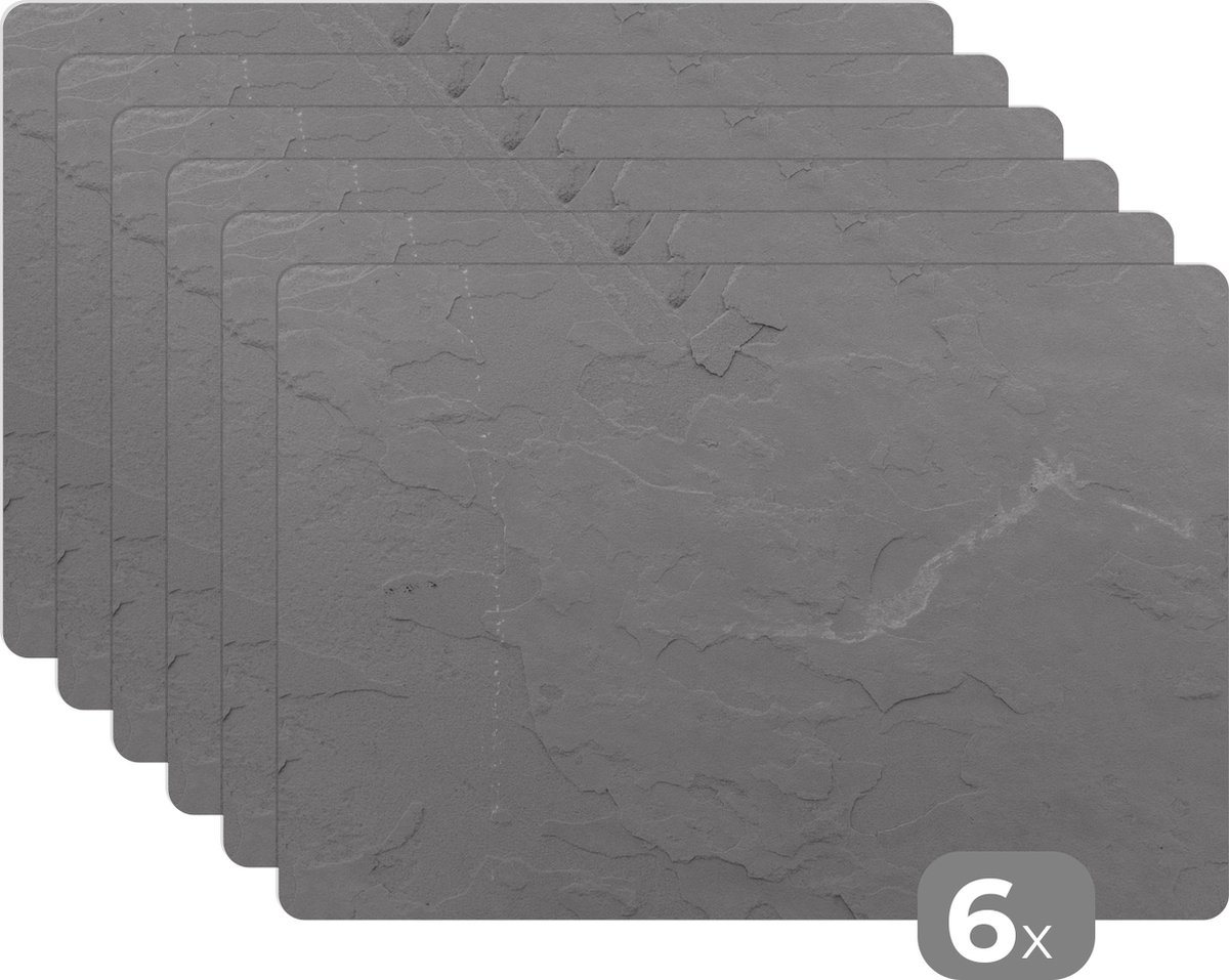Placemat - Graniet - Stenen - Grijs - Textuur - 45x30 cm - Onderleggers placemat - Decoratie keuken