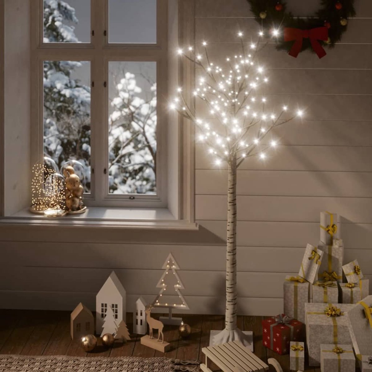 Prolenta Premium - Kerstboom wilg met 140 LED's binnen en buiten 1,5 m koudwit