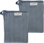 Laura Ashley Kitchen Linen Collectables - Laura Ashley Set de 2 Essuies de vaisselle Wild Clématite Blauw Stripe