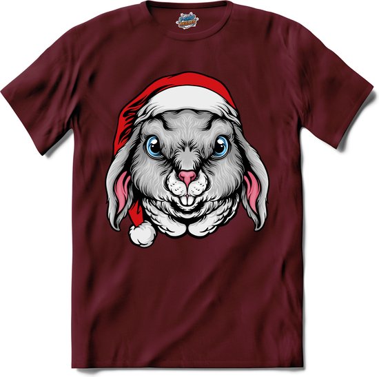 Flappy het kerst konijn - T-Shirt - Heren - Burgundy - Maat S