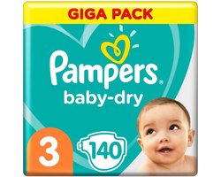Pampers - Baby Dry - Maat 3 - Mega Pack - 140 luiers