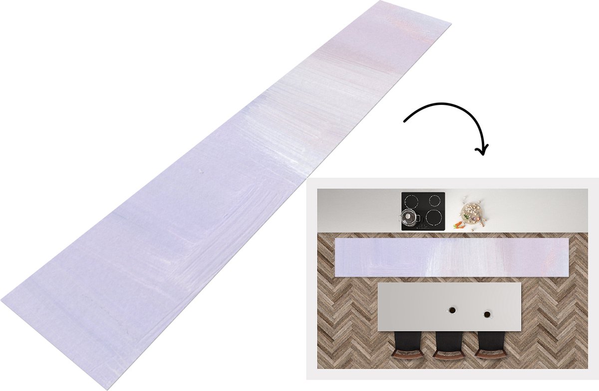 KitchenYeah Keukenloper - Loper keuken - Pastel - Verf - Design - 300x50 cm - Keukenloper vinyl Multicolor