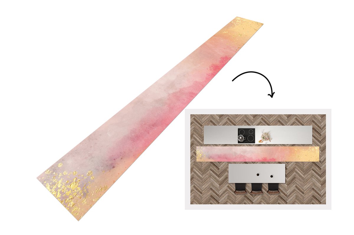KitchenYeah Keukenloper - Loper keuken - Verf - Abstract - Design - Keukenloper vinyl Multicolor