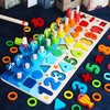 Afbeelding van het spelletje Montessori houten reken speelbord – Montessori speelgoed – Ik leer rekenen - Educatief speelgoed – cognitieve ontwikkeling