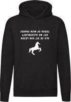 Paardrijden | Hoodie | paard | manege | dierendag | dier | pony | Unisex | Trui | Sweater | Capuchon | Zwart