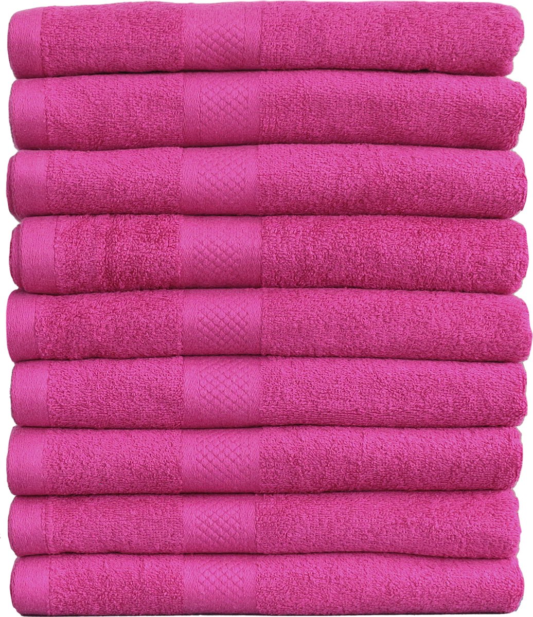 Handdoek Hotel Collectie - 9 stuks - 50x100 - roze