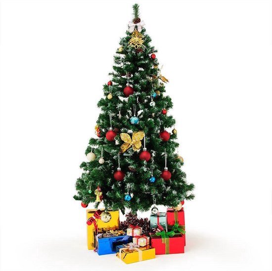 Casaria Kerstboom 180cm PVC – Sneeuw Effect Denneappels - Groen-Wit
