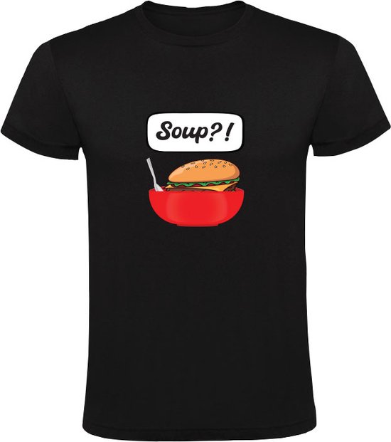 le potage?! HommesT-shirt | Manger | soupe | civil | Hamburger | en bonne santé | drôle | le déjeuner | apéritif | Noir