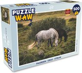 Puzzel Paarden - Gras - Struik - Legpuzzel - Puzzel 500 stukjes