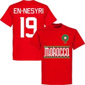 Marokko En-Nesyri 19 Team T-Shirt - Rood - Kinderen - 104