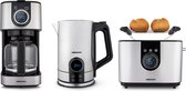 Medion Ontbijtset met Waterkoker, Broodrooster & Koffiezetapparaat (MD 10220) - Zilver (RVS) - Koffiezetapparaat met Thermoskan - Filter Koffie