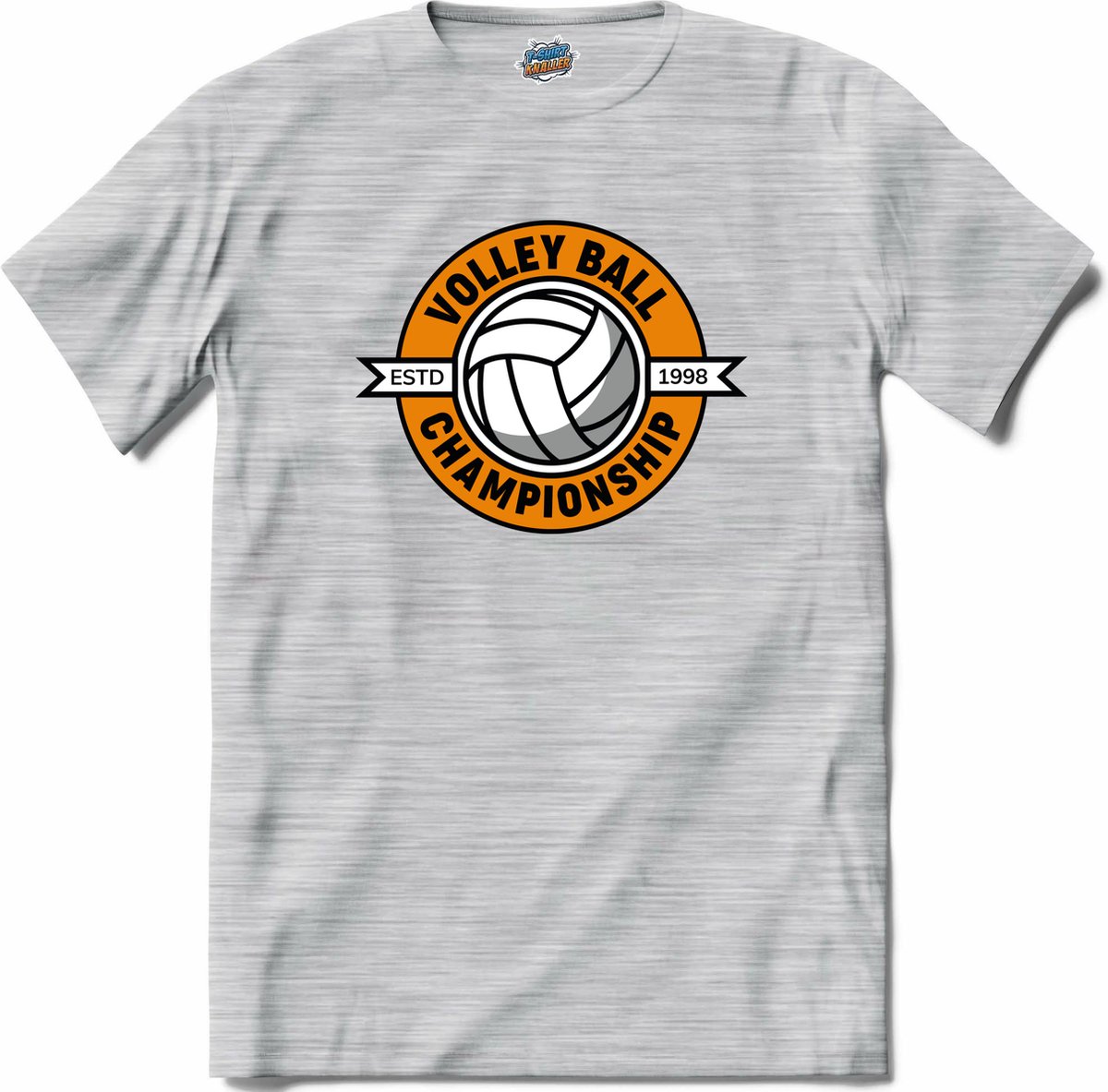 Volleybal championship sport - T-Shirt - Meisjes - Donker Grijs - Gemêleerd - Maat 6 jaar