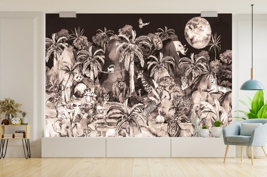Papier peint - Papier peint photo Jungle - Animaux - Enfants - Largeur 360 cm x hauteur 240 cm