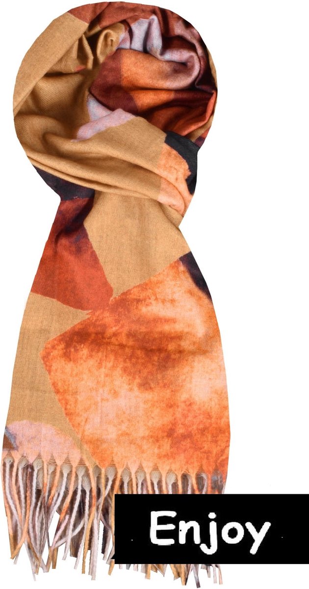 Sjaal- aardtinten -dunne sjaal-natuurlijke materialen