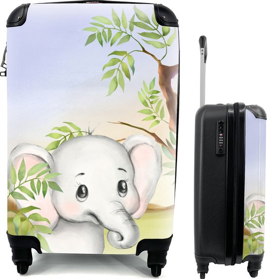 Valise - Jungle - Éléphant - Animaux - 35x55x20 cm - Bagage à main -  Trolley | bol.com